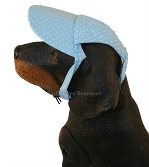 Polka Dot Cap Hat- Blue - Posh Puppy Boutique