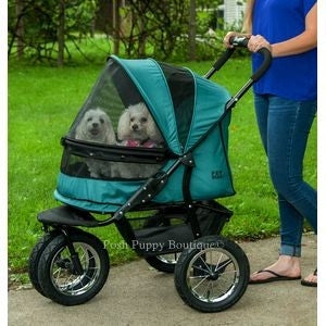 No-Zip Double Pet Stroller- Pine Green - Posh Puppy Boutique