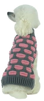 Fashion Weaved Heavy Knit Designer Ribbed Turtle Neck Dog Sweater - Pink - Posh Puppy Boutique