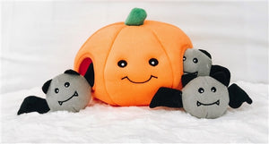 Zippy Paws Halloween Burrow Pumpkin Interactive Toy - Posh Puppy Boutique