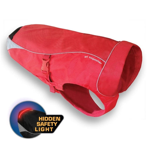 North Country Dog Coat with LED Safety Light - Red