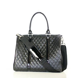 JL Duffel Carrier- Black Quilted Luxe - Posh Puppy Boutique