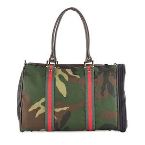 JL Duffel Camouflage Carrier with Red Stripe - Posh Puppy Boutique