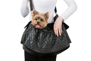 Gigi Sling Carrier- Quilted Black - Posh Puppy Boutique