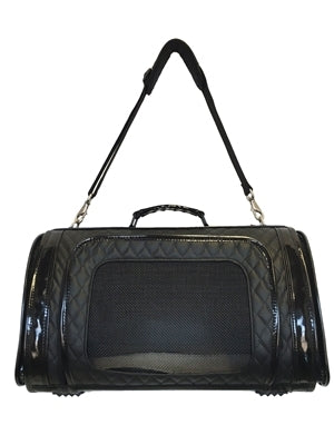 Kelle - Black Quilted Carrier - Carriers - Luxury Carriers Posh Puppy  Boutique
