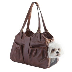 METRO Toffee Brown Carrier -Genuine Italian Leather Gorgeous! - Posh Puppy Boutique