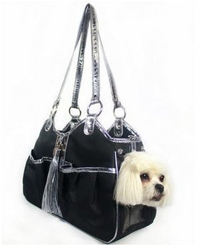 Metro Tassel Carrier- Black & Silver - Posh Puppy Boutique