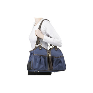 Metro Couture Navy With Brown Leather Trim & Tassel - Posh Puppy Boutique