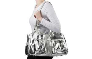Metro - Silver Gator with Tassel Pet Carrier - Posh Puppy Boutique