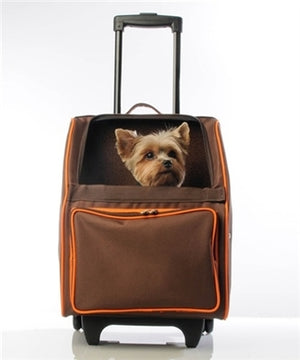 RIO Rolling Dog Carrier- Orange Zest - Posh Puppy Boutique