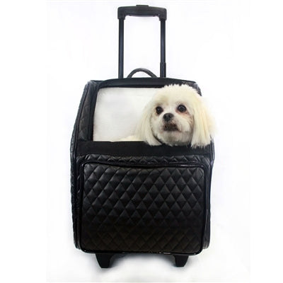 RIO Rolling Dog Carrier- Quilted Luxe Black