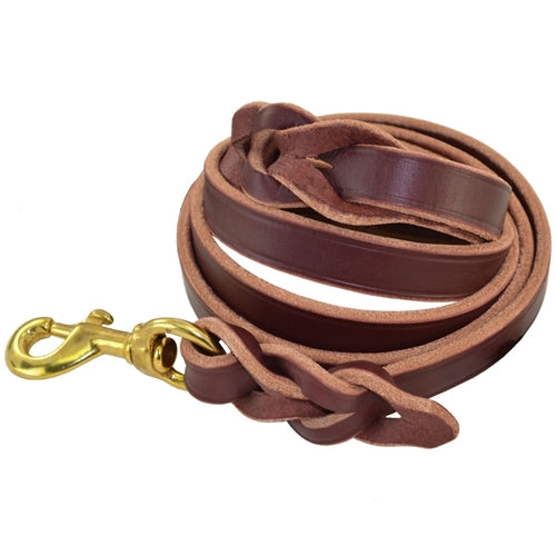Braided Leather Leash 1-2" in Brown