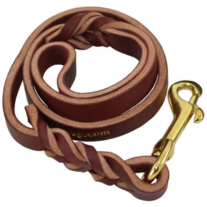 Leather Training Lead in Brown - Posh Puppy Boutique