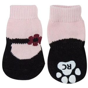 Anti-Slip Socks- Pink Mary Janes - Posh Puppy Boutique