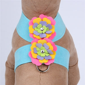 Susan Lanci Fantasy Flower Collection Tinkie Harness-Tiffi Blue - Posh Puppy Boutique