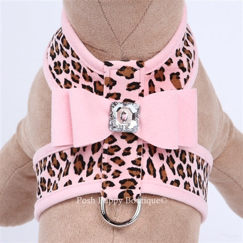 Susan Lanci Pink Cheetah Couture- Contrasting Tinkie Harness with Big Bow