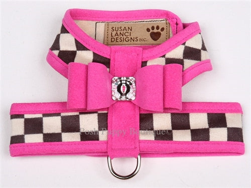 Susan Lanci Contrasting Trim Tinkie Harnesses- Windsor Check Collection -Big Bow Style in Many Colors