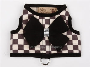 Susan Lanci Contrasting Trim Bailey Harnesses- Windsor Check Collection - Posh Puppy Boutique