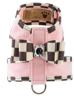 Susan Lanci Windsor Check Trim Two Tone Tinkie Harness in Many Colors - Posh Puppy Boutique