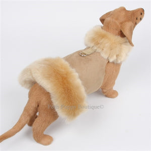 Susan Lanci Champagne Plain Fox Faux Fur Coat - Posh Puppy Boutique