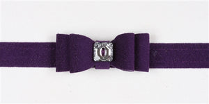Susan Lanci Big Bow Collection Ultrasuede Collar in Many Colors - Posh Puppy Boutique