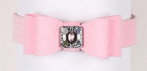 Susan Lanci Really Big Bow Ultrasuede Collars in Many Colors - Posh Puppy Boutique