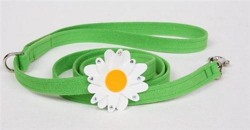 Susan Lanci Large Daisy Collection Ultrasuede Dog Leashes - Many Colors