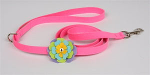 Susan Lanci Fantasy Flowers Collection Leash in Perfect Pink - Posh Puppy Boutique