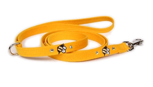 Susan Lanci Bees Collection Ultrasuede Dog Leashes - Five Colors