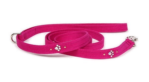 Susan Lanci Crystal Paws Collection Ultrasuede Dog Leashes - Many Colors - Posh Puppy Boutique