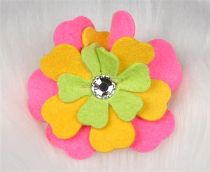 Susan Lanci Fantasy Flower Collection Hair Bow- Perfect Pink-Sunshine-Kiwi - Posh Puppy Boutique