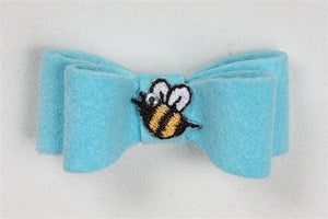Susan Lanci Bee Hair Bows -Tiffi Blue - Posh Puppy Boutique
