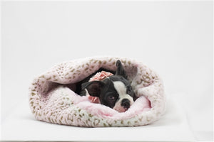 Susan Lanci Pink Lynx Cuddle Cup Bed - Posh Puppy Boutique