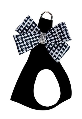 Susan Lanci Black and White Houndstooth Nouveau Bow Step In Harness