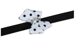 Susan Lanci Black & White Polka Dot Nouveau Bow Leash - Posh Puppy Boutique