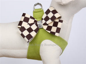 Susan Lanci Step In Harnesses- Windsor Check Collection -Nouveau Bow - Posh Puppy Boutique