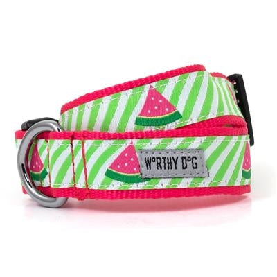 Green Stripe Watermelon Collar and Lead Collection