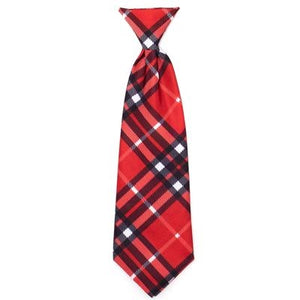 Bias Plaid Red Neck Tie - Posh Puppy Boutique