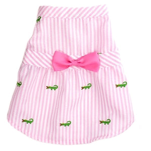 Pink Stripe Alligator Dress - Posh Puppy Boutique