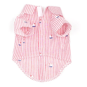 Red Stripe Sailboat Shirt - Posh Puppy Boutique
