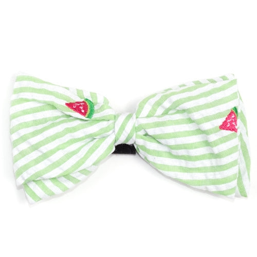Green Stripe Watermelon Bow Tie