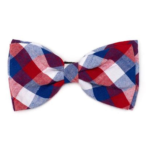 Check Bow Tie Red, White and Blue
