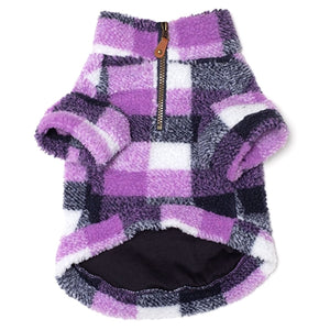 Purple/Navy Sherpa 1/4 Zip Pullover