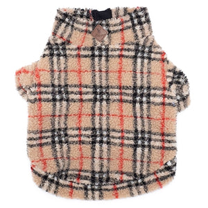 Tan Plaid Quarter Zip Pullover