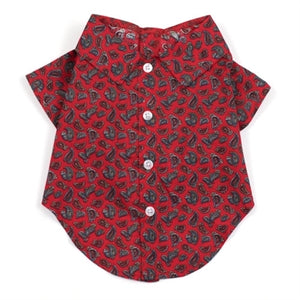 Paisley Red Shirt - Posh Puppy Boutique