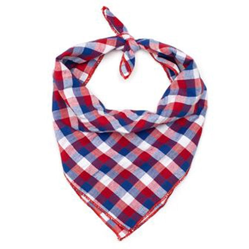 Check Tie Bandana Red, White and Blue