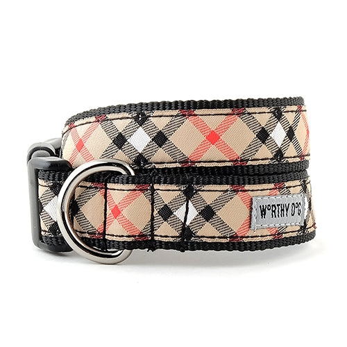 Bias Plaid Tan Collar and Lead Collection