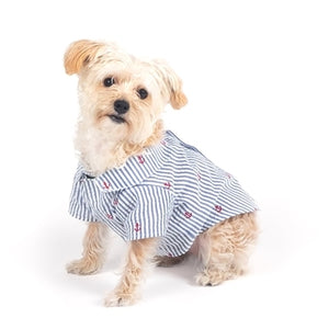 Navy Stripe Anchor Shirt - Posh Puppy Boutique