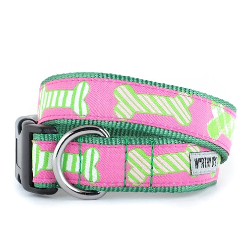 Preppy Bones Pink Collar and Lead Collection