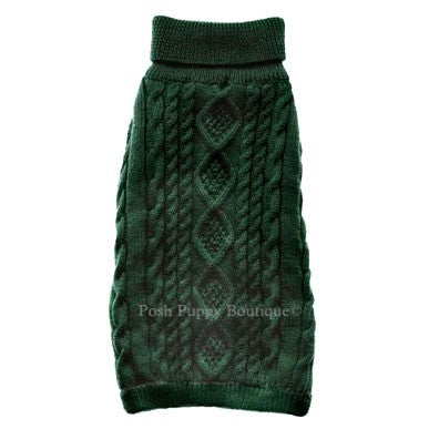 Irish Knit Sweater in Hunter Green